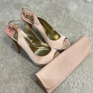 GINA Custom Made Satin Heels and Purse, Size 7.5UK